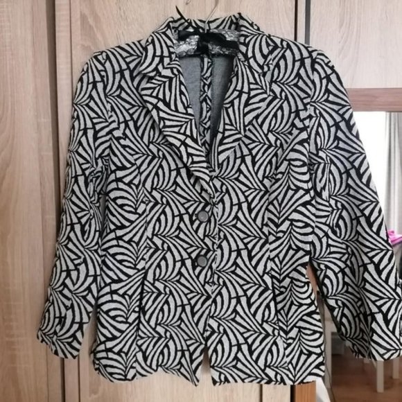 LADIES JACKET BLACK/GREY Sz 12 - Picture 1 of 3